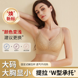 內衣女大胸顯小提拉聚攏防下垂無痕舒適側收副乳文胸罩BCD杯性感