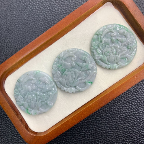 天然翡翠龍牌如意玉珮吊墜 玉石掛件翡翠吊墜