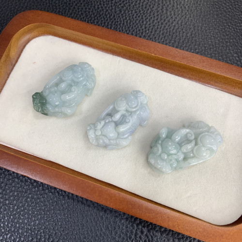 天然翡翠龍牌如意玉珮吊墜 玉石掛件翡翠吊墜