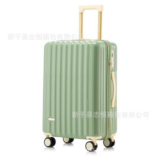 行李箱女學生新款pc亮面拉桿箱小清新旅行箱20多功能密碼箱金拉鍊