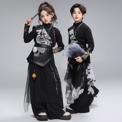 街舞兒童服潮男女童酷帥馬甲嘻哈hiphop寬松套裝少兒元旦表演出服