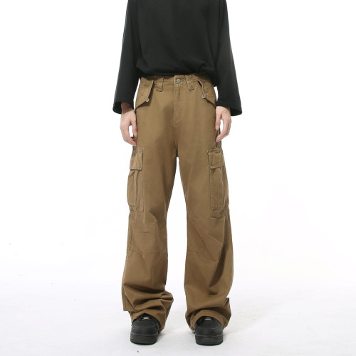 MTLCLOTHES男裝|冬款新品 美式重工復古直筒寬松工裝牛仔褲休閒潮