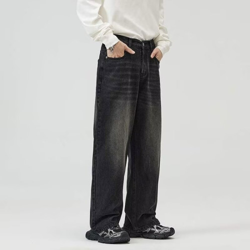 美式街頭男裝|四季款新品 韓版直筒水洗牛仔褲寬松ins潮