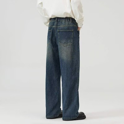 美式街頭男裝|四季款新品 韓版直筒水洗牛仔褲寬松ins潮