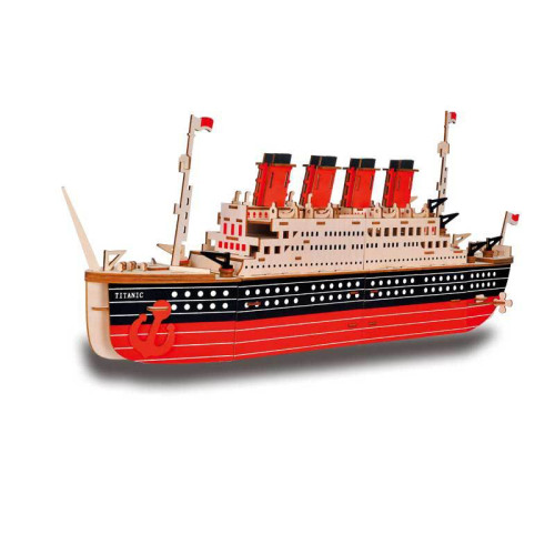 新品3D立體木質木製拼圖泰坦尼克號造型DIY手工創意品