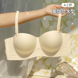 多情貓圓圓杯小胸聚攏內衣女冬季新款防下垂半杯顯大大胸文胸加厚