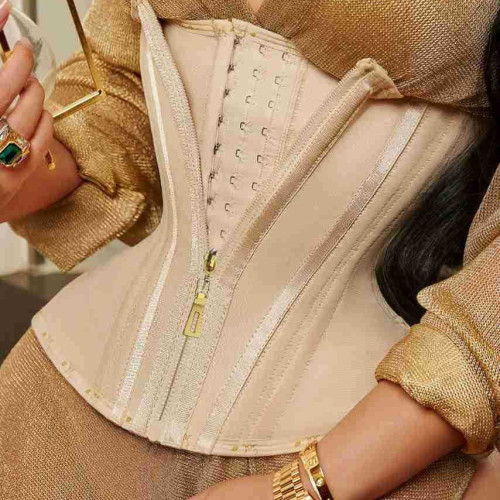 waist trainer歐美束腰收腹帶拉鍊排釦沙漏塑腰帶性感乳膠塑身衣