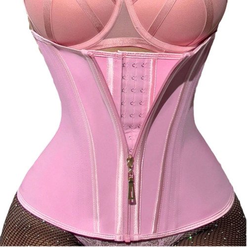 waist trainer歐美束腰收腹帶拉鍊排釦沙漏塑腰帶性感乳膠塑身衣