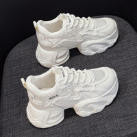 老爹鞋女鞋子2025春季新款百搭厚底運動透氣網面小白增高休閒爆款