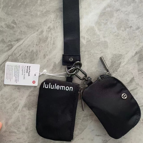 新款lulu多功能時尚女士手腕包可攜式簡約鑰匙包迷你零錢收納包
