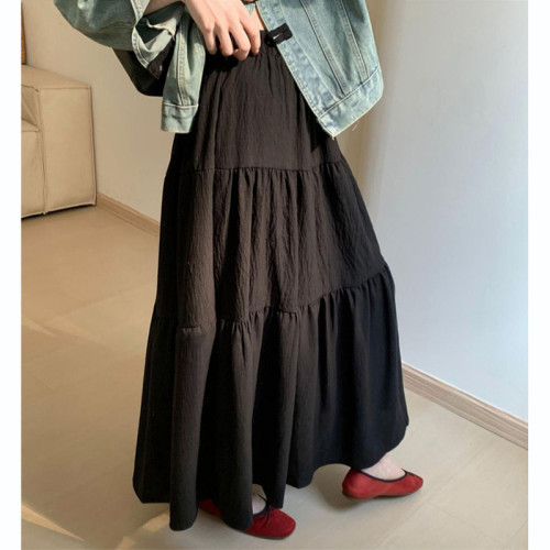 夏季款孕婦垂感天絲半身裙春夏韓版百搭薄款長裙孕婦蛋糕蓬蓬裙