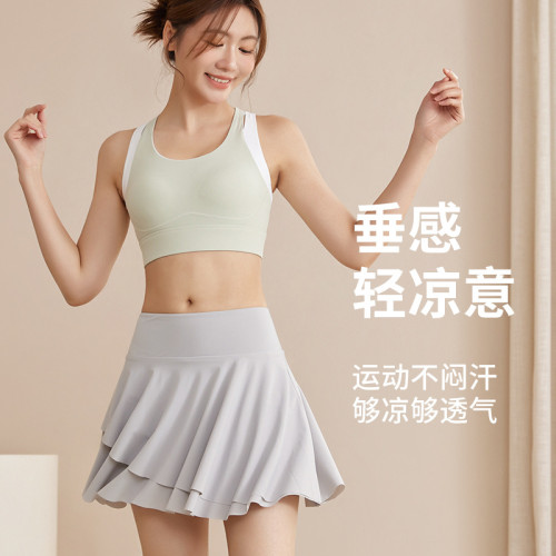大碼女裝防走光運動短裙女夏季顯瘦透氣瑜伽跑步健身舞蹈網球裙