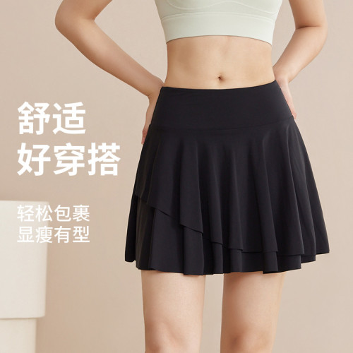 大碼女裝防走光運動短裙女夏季顯瘦透氣瑜伽跑步健身舞蹈網球裙