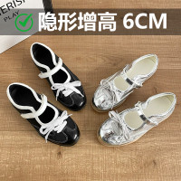 復古內增高6cm時尚芭蕾舞鞋女春季新款休閒運動小皮鞋瑪麗珍鞋女