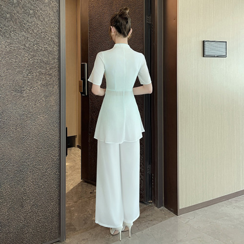 2025春夏新款足療工作服女裝美容院按摩spa養生套裝中式漸變-1512