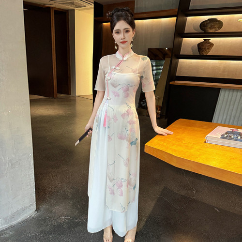 足浴養生館中式新品美容院技師工作服彈力透氣大碼復古風褲裝
