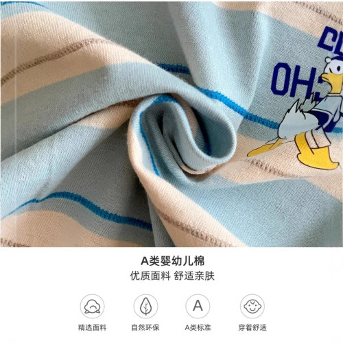 親子裝夏季短袖t恤一家三口條紋嬰兒爬服純棉卡通洋氣夏天母女裝