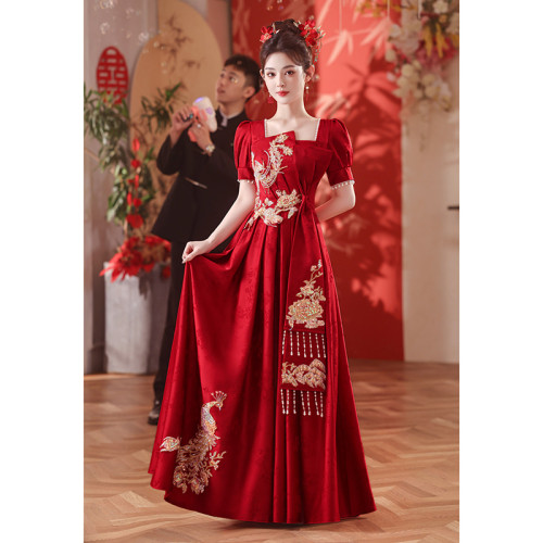 敬酒服新娘2025新款夏季紅色結婚新中式出閣訂婚宴禮服裙女高級感