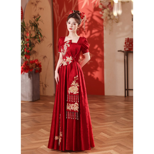 敬酒服新娘2025新款夏季紅色結婚新中式出閣訂婚宴禮服裙女高級感