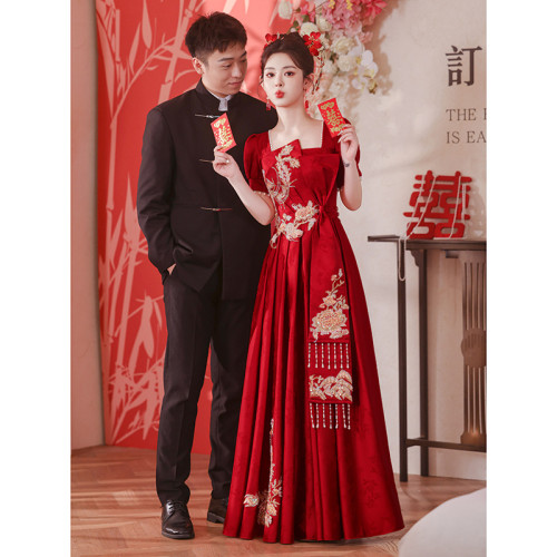 敬酒服新娘2025新款夏季紅色結婚新中式出閣訂婚宴禮服裙女高級感