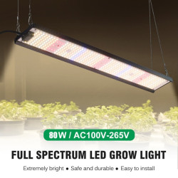 led植物燈量子板長條補光燈全光譜綠植花架多肉蔬菜生長燈跨境80w