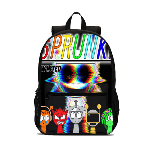 Sprunki 節奏盒子 遊戯貼袋雙肩後背包 學生書包電腦包