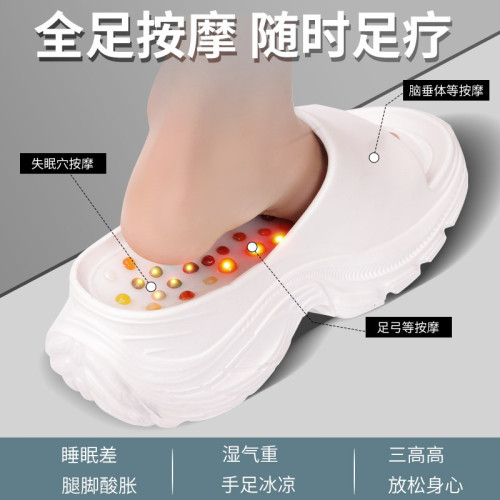 厚底按摩拖鞋女夏季2025年新款足療腳底按摩增高涼拖鞋沙灘防滑鞋