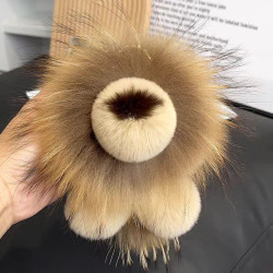 獺兔毛小獅子包包掛件貉子毛獅子辛巴掛飾可愛毛羢公仔汽車鈅匙釦