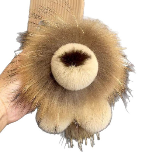 獺兔毛小獅子包包掛件貉子毛獅子辛巴掛飾可愛毛絨公仔汽車鑰匙扣
