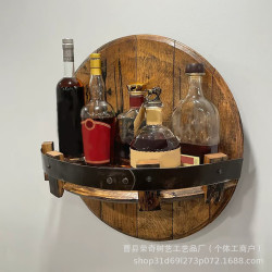 紅酒架創意牆掛飾物品收納架子廚房客廳玄關手工木製酒水展示