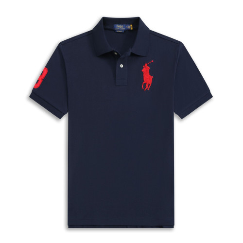 夏裝保羅Polo男裝翻領刺綉大馬短袖t恤純棉男士POLO衫代