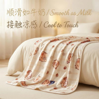 涼感巾嬰兒童夏季冰絲毯網孔透氣雙層夏涼毯a蓋毯毛毯