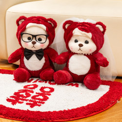 一對新婚禮物結婚壓床娃娃婚慶用品布置婚禮婚房喜娃公仔玩偶