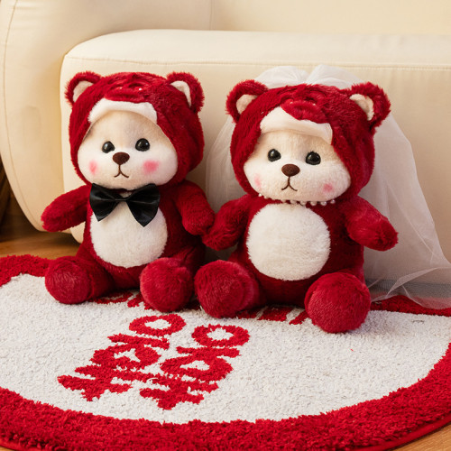 一對新婚禮物結婚壓床娃娃婚慶用品布置婚禮婚房喜娃公仔玩偶