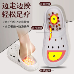 按摩洞洞鞋足底穴位全足覆蓋按摩足療2025新款夏外穿沙灘男女拖鞋