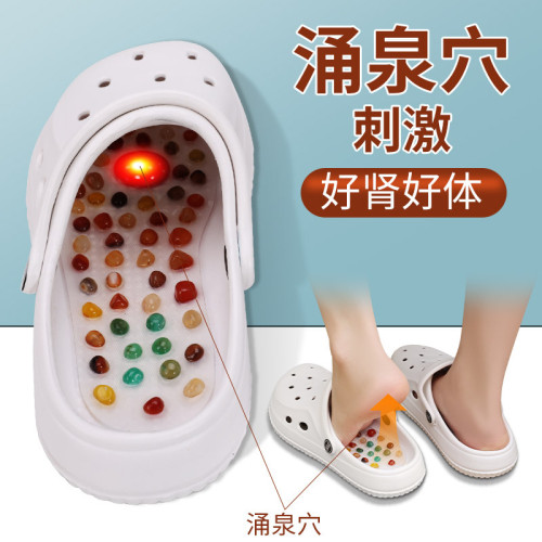 按摩洞洞鞋足底穴位全足覆蓋按摩足療2025新款夏外穿沙灘男女拖鞋