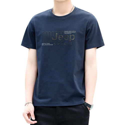 JEEP SPIRIT 24夏季新款男士休閒短袖時尚百搭T恤圓領潮流運動