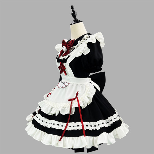 新款 黑白可愛軟妹女僕lolita連衣裙女傭服軟妹咖啡廳二次元