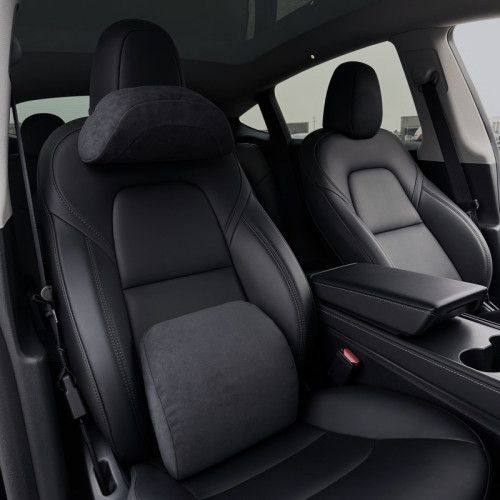 適用於Model 3/Y/S/X汽車頭枕頭枕護頸腰靠杜邦生物棉頭枕翻毛皮