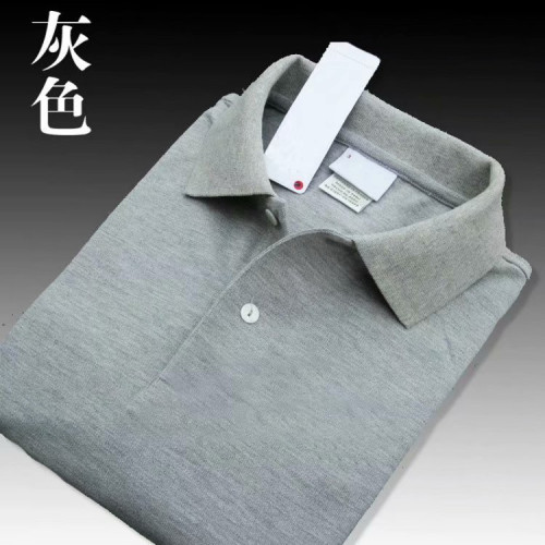 男裝法國魚仔夏裝純色翻頂POLO衫男士寬松上衣短袖T恤男