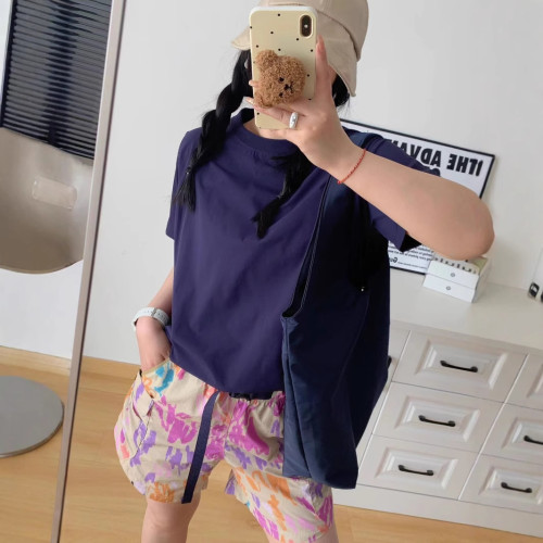 梭織暈染 25春夏季素家新品女休閒紥染短袖T恤三色紥染速乾短袖