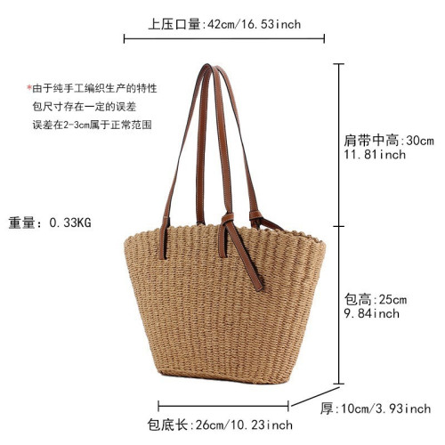 新款女士手提包包清新風純手工編織度假清新文藝風無內襯乾淨利索