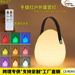 跨境新款手提燈充電小夜燈臥室床頭氛圍燈 手提燈戶外露營燈