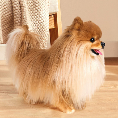 凱特鬍賽尼仿真仿真博美犬狗狗玩偶公仔毛絨玩具男女孩陪伴禮物