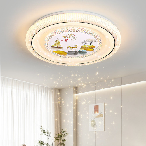 臥室燈吸頂燈現代簡約led主臥燈2025年新款網紅水晶書房房間燈具