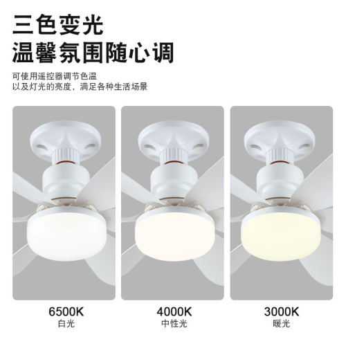 新款螺口風扇燈客廳餐廳極簡家用吸頂吊燈一體吊扇帶遙控靜音大風