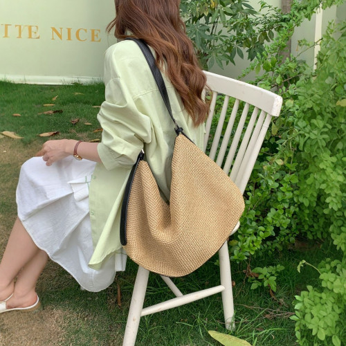 2025新款韓版編織女包草編腋下單肩包街頭度假風包包女包