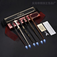 哈利波特充電發光魔杖赫敏魔法棒精品LED燈發光魔杖萬聖節COS權杖