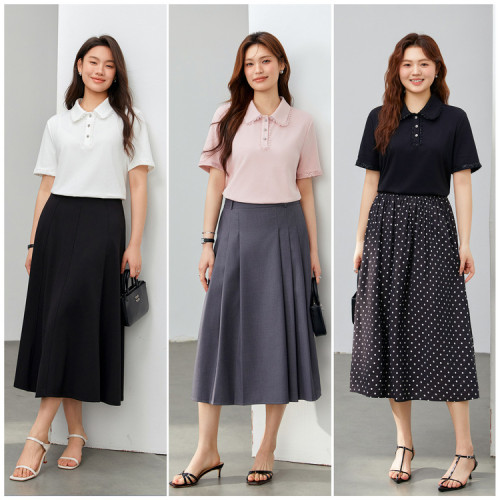 【溫柔減齡花邊拼接翻領百搭T恤】纖莉秀大碼女裝胖mm2025春新款