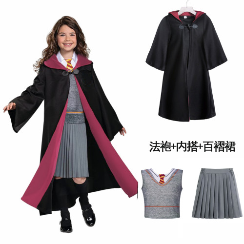 兒童哈利波特萬聖節服裝魔法袍cosplay格蘭芬多校服派對表演服裝